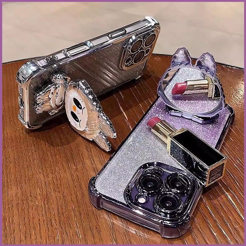 Labubu Mirror Bracket Mobile Phone Shell Electroplating Four Corner ...