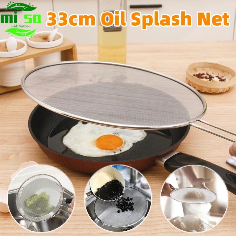 33cm Oil Splash Net Stainless Steel Oil-proof Mesh Grease Splatter ...