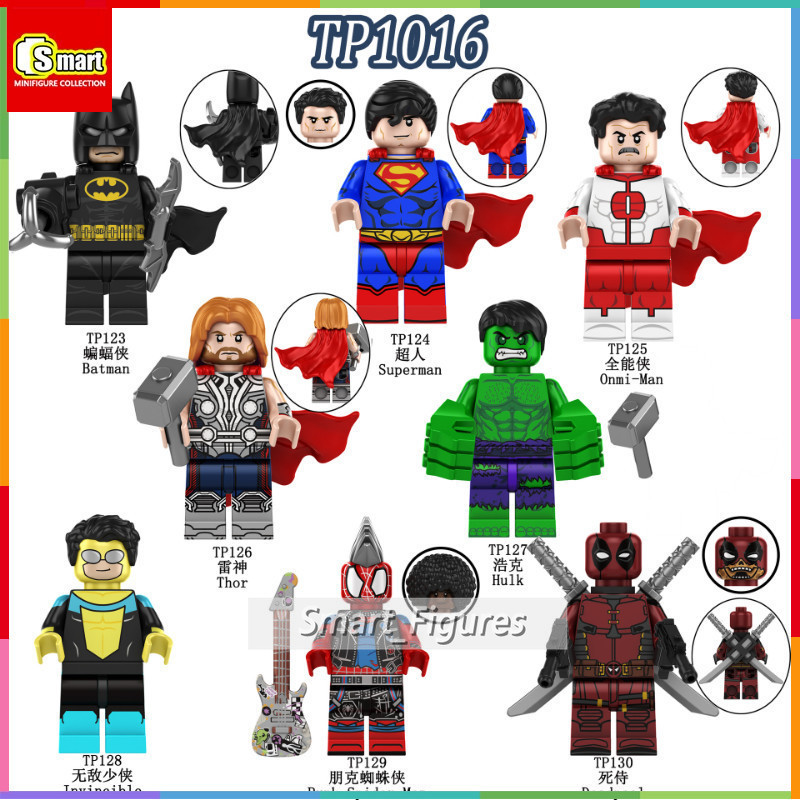 Superhero Series Marvel Minifigures Batman Superman Invincible Hulk ...
