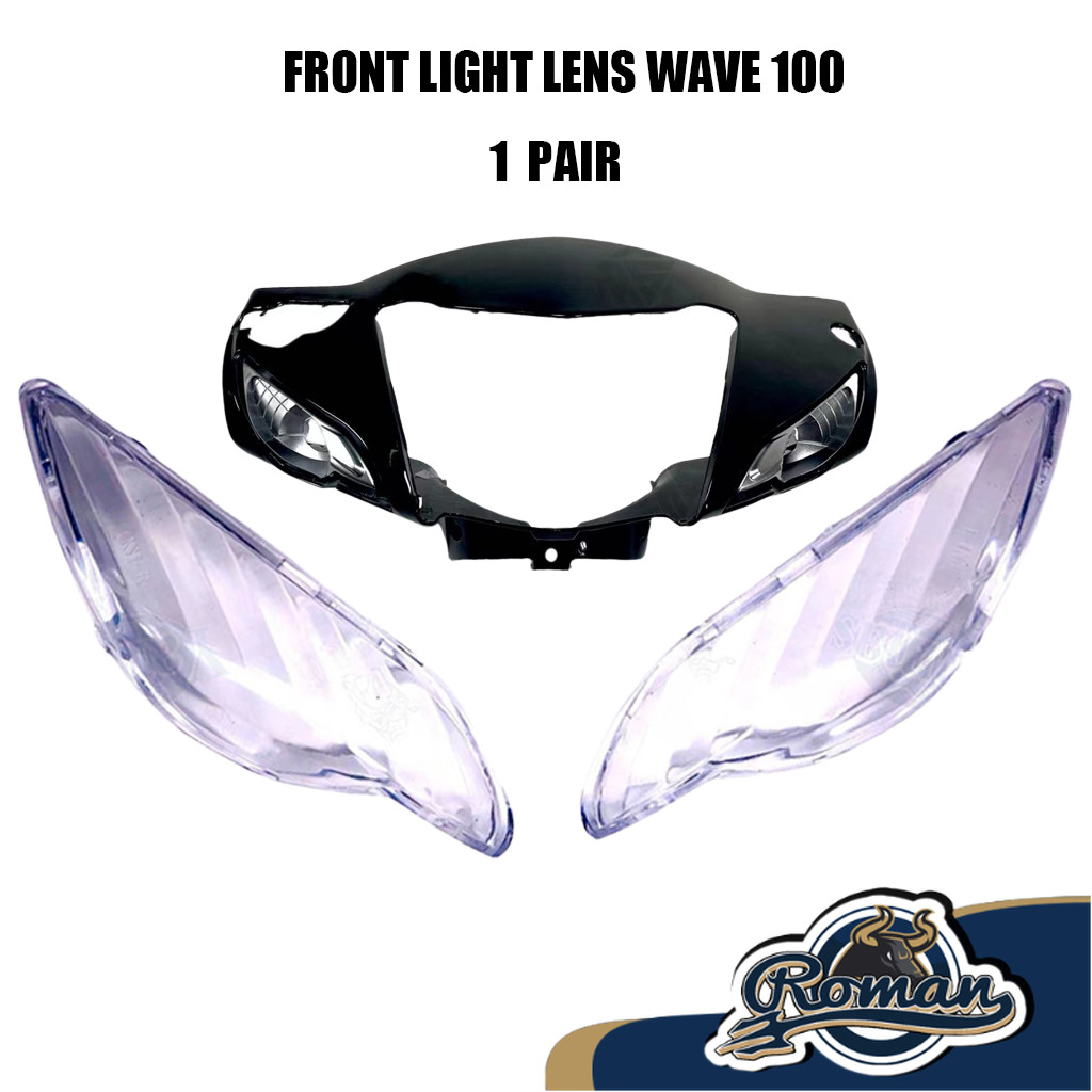 FRONT LIGHT LENS WAVE 100 1 PAIR ROMAN | Shopee Philippines