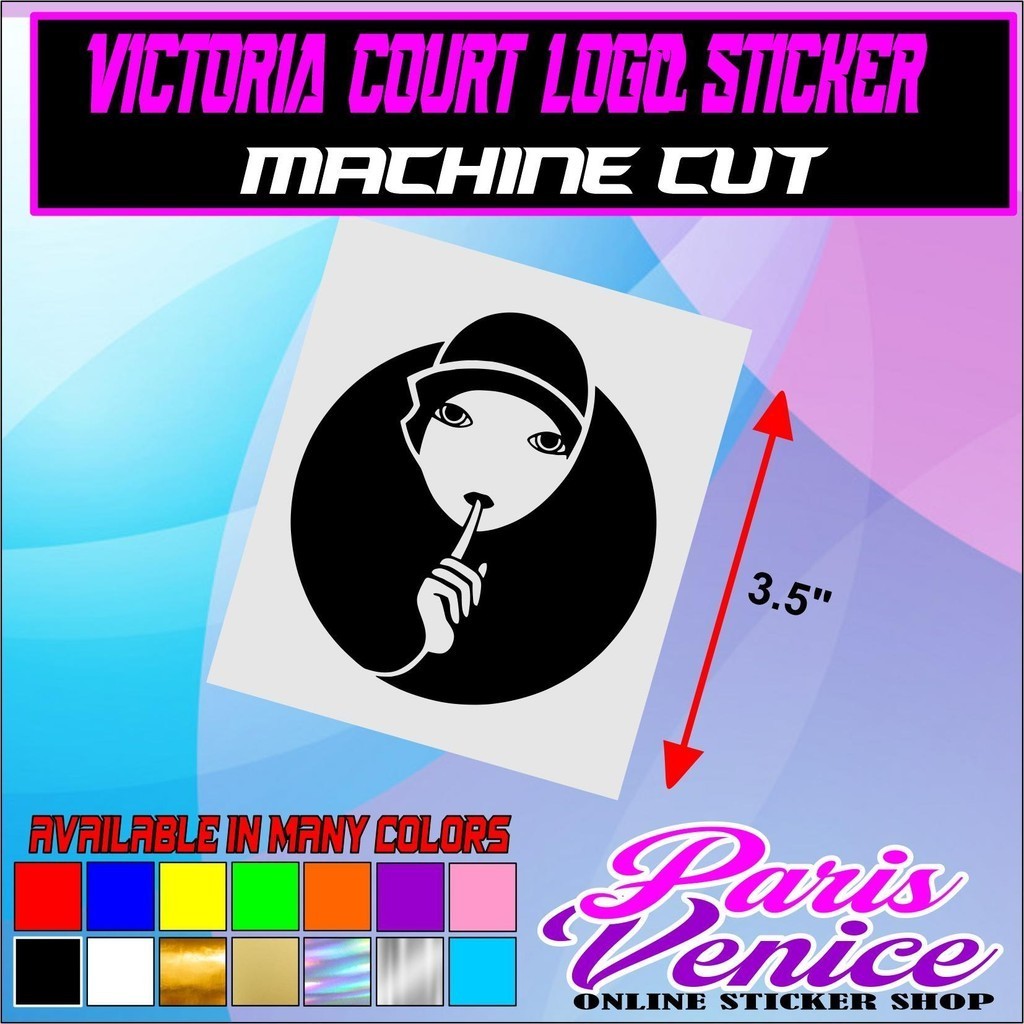 victoria court logo sticker 3.5 inches machine cut diecut original ...