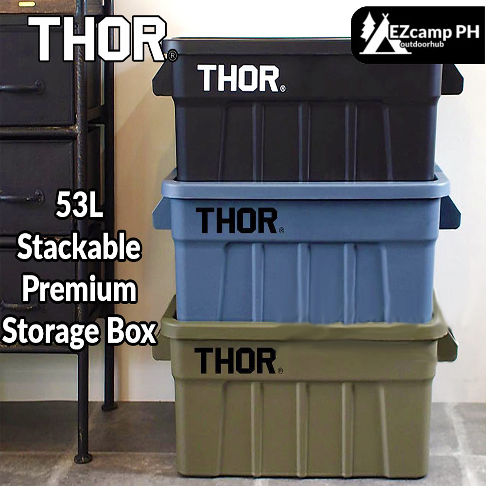 THOR ® Premium 53L Stackable Plastic Storage Box with Lid Outdoor ...