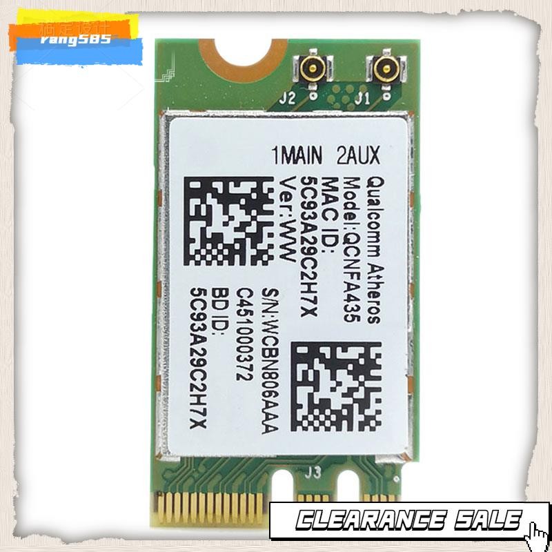Carte WiFi + Bluetooth QCA9377 QCNFA435 802.11AC 2.4G/5G NGFF - Compatible Windows 7/8/10 - 4