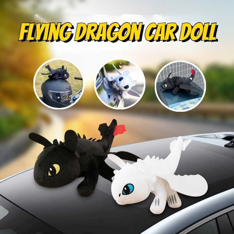 Small Flying Dragon Car Decoration Cute Plush Doll Detachable Toothless ...