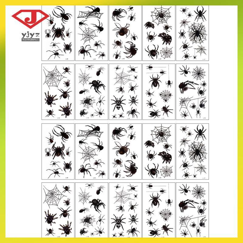 Halloween Spider Tattoo Sticker 3D Horror Funny Animal Temporary 20 ...