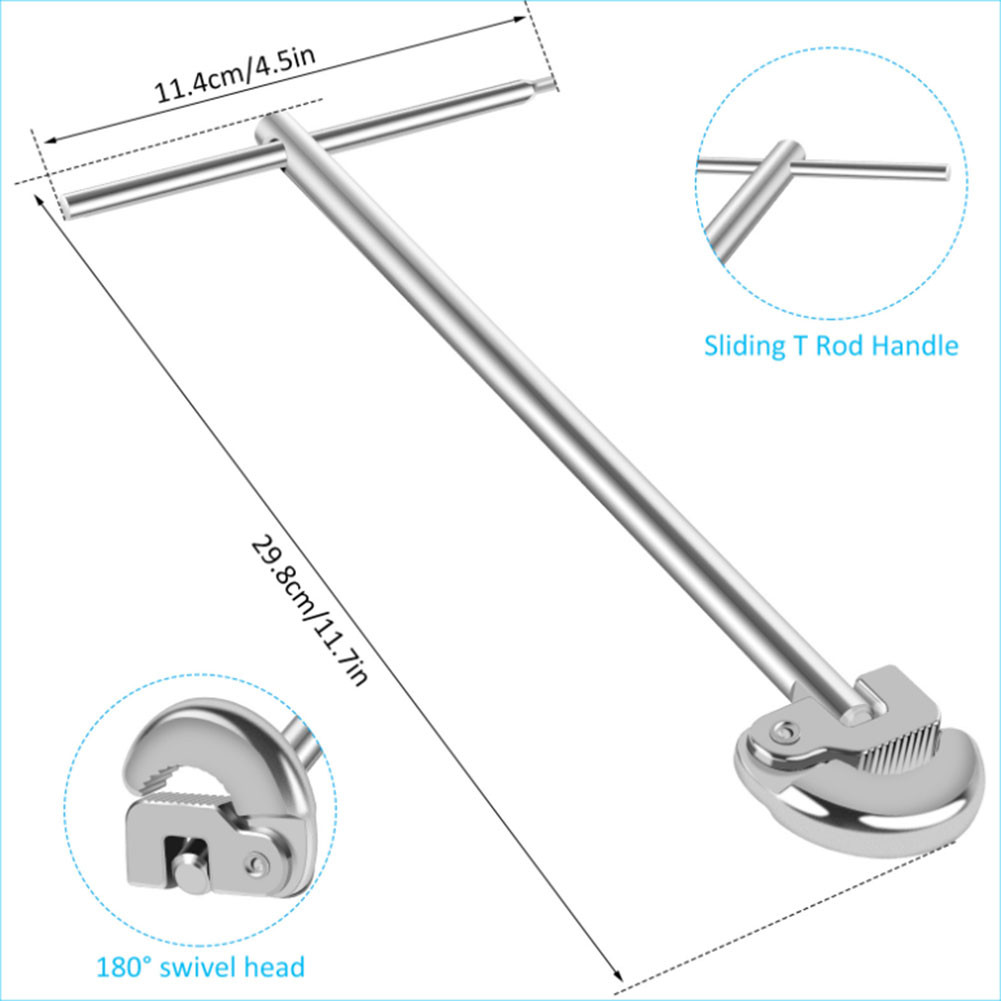 11in Adjustable Basin Wrench Tap Nut Spanner Sink Faucet Wrench for