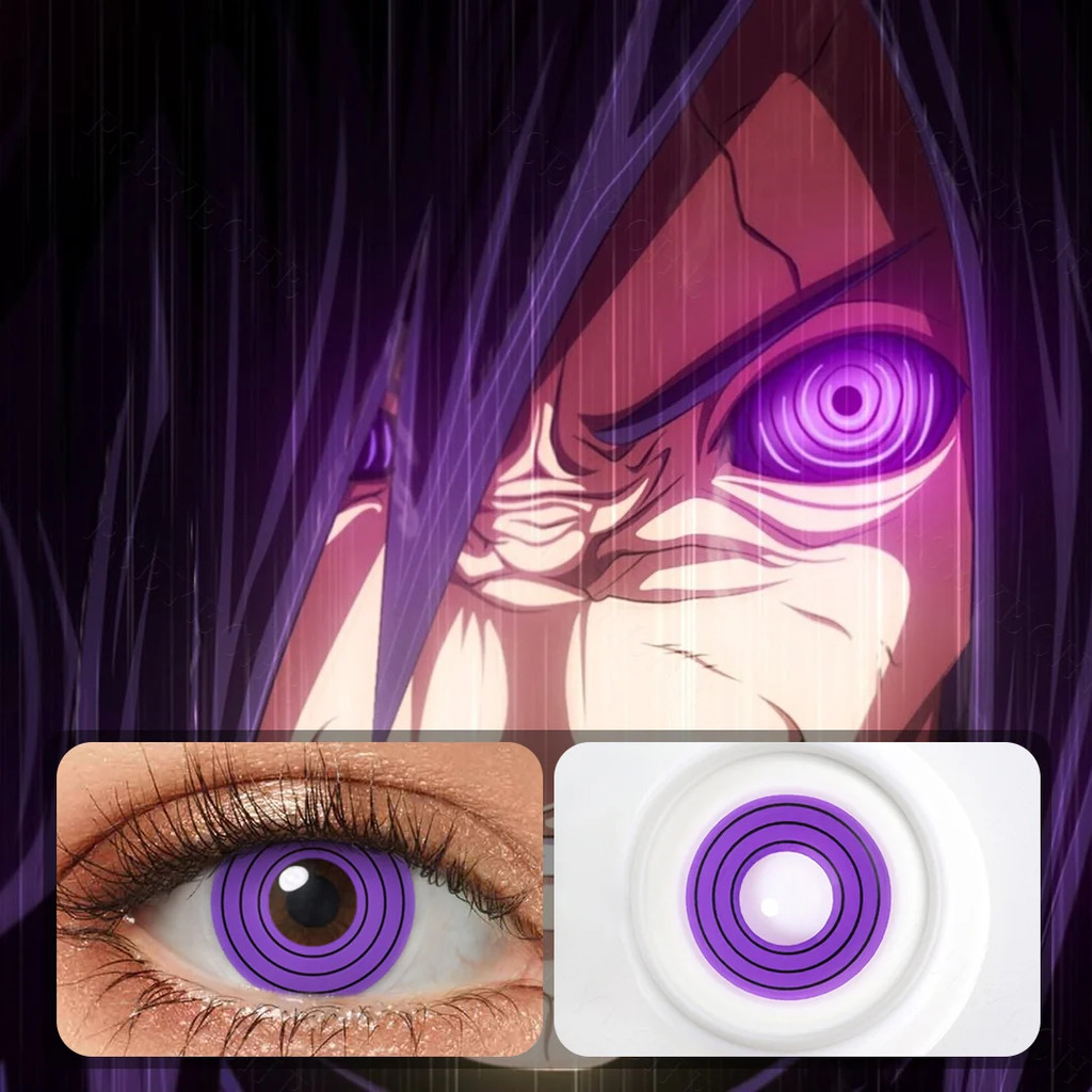 Graded 1pair Rinnegan Cosplay Color Contact Lenses Halloween Purple ...