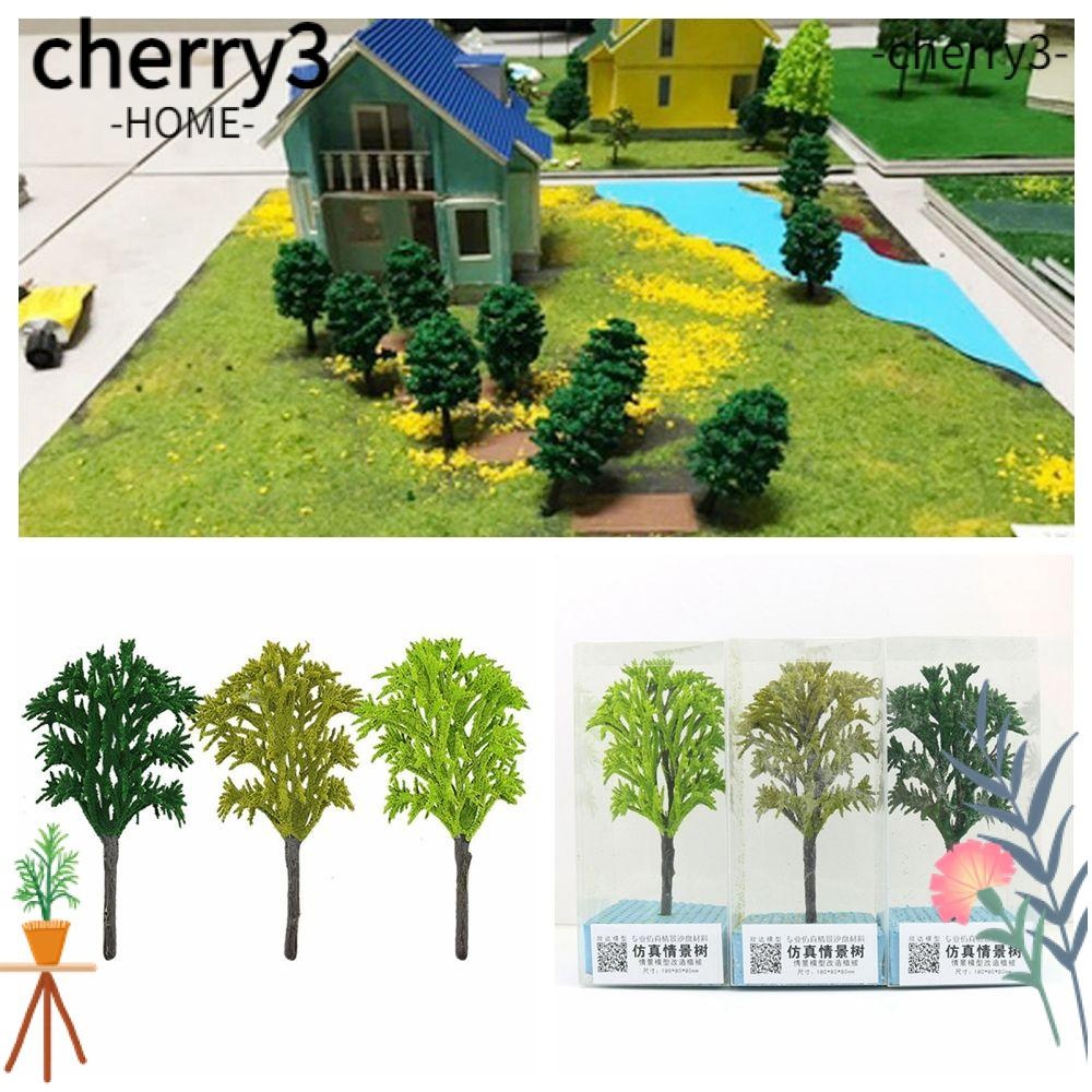 CHERRY3 Tree Model DIY Materials HO Scale Train Building Grass Tufts