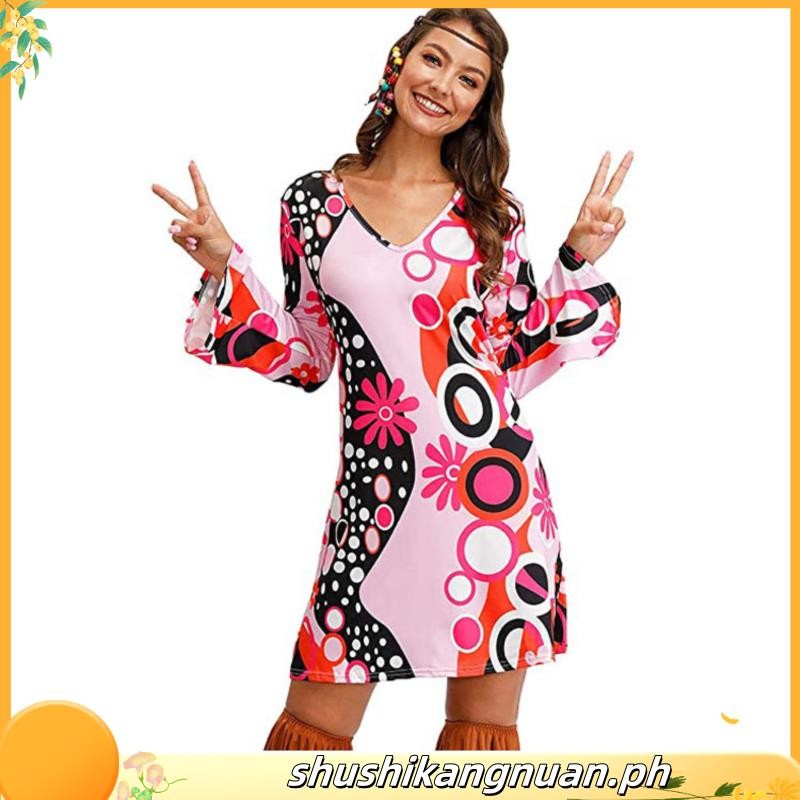 Halloween Costume Outfit 60s Party 60s 70s Retro Outfit For Women