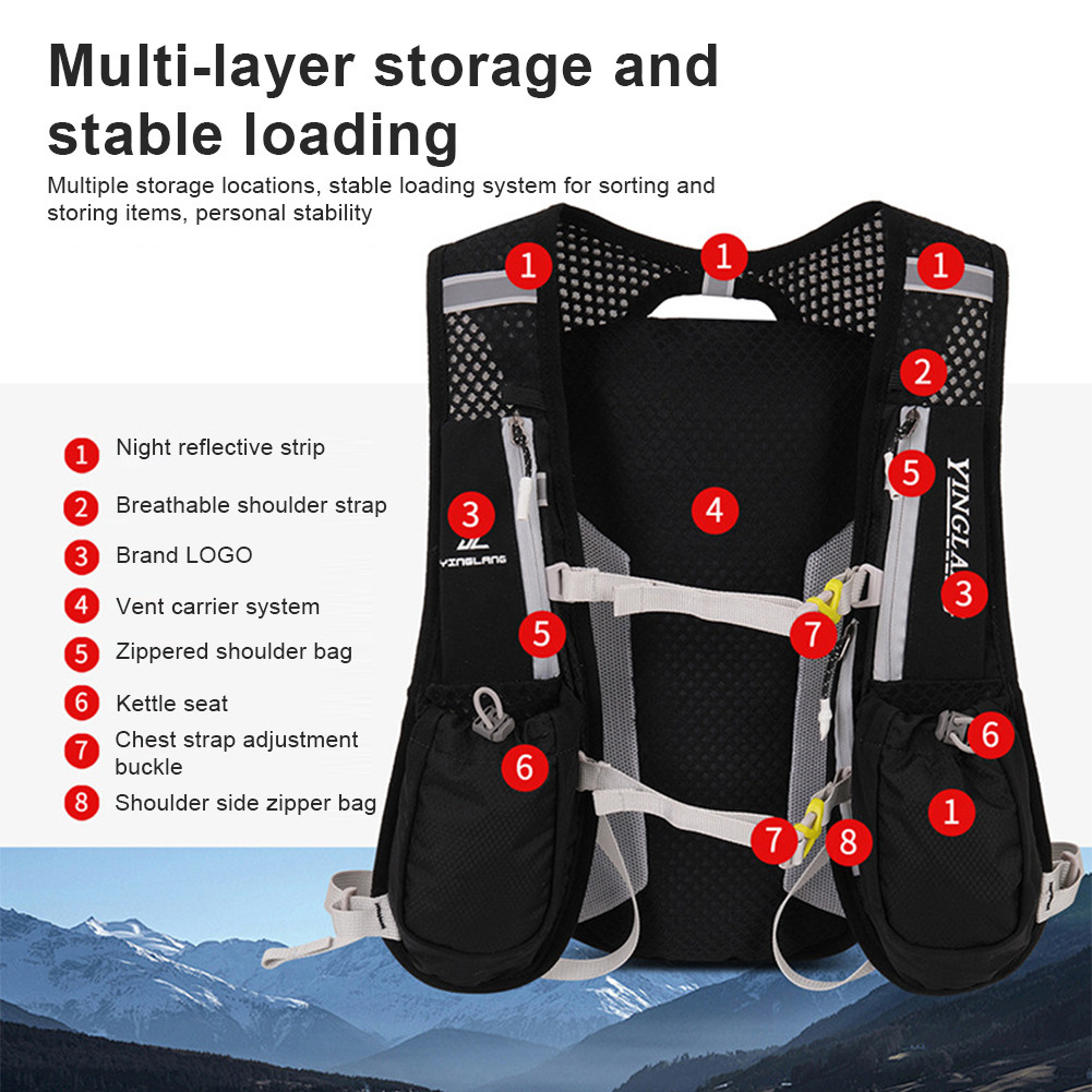 Hydration Running Vest Cycling Vest Backpack Multipockets for Marathon