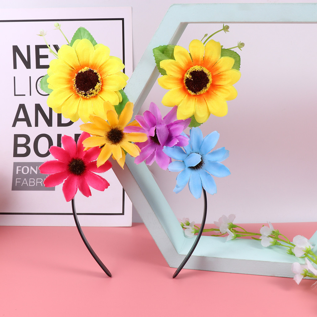 Spring Kids Headdress Adorable Sunflower Hair Performance Hair ...
