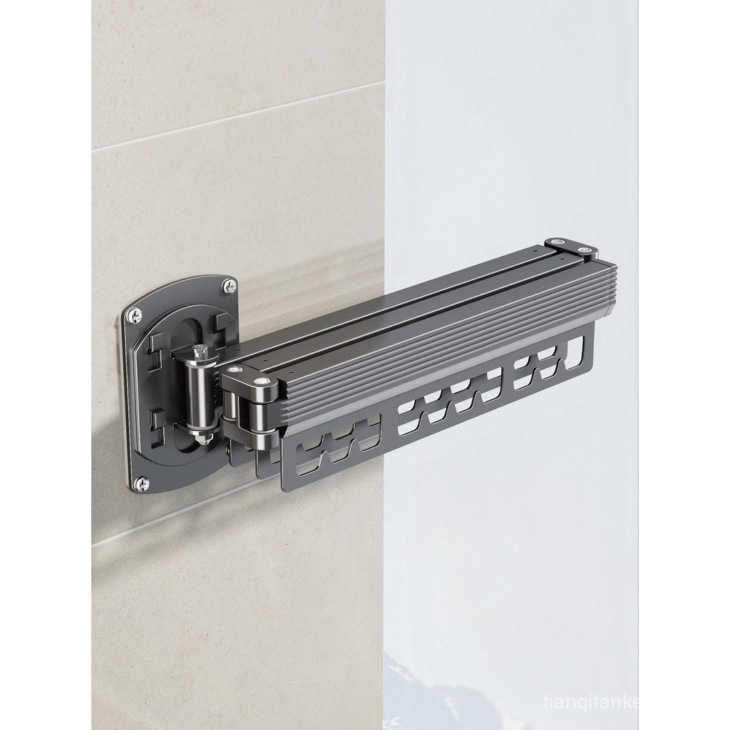 Japanese Invisible Folding Clothes Rack Balcony Home Wall-mounted ...