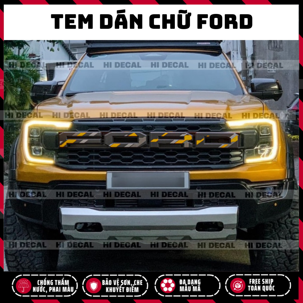 Ford lettering stickers on the front, decorative Ford Ranger - Raptor ...