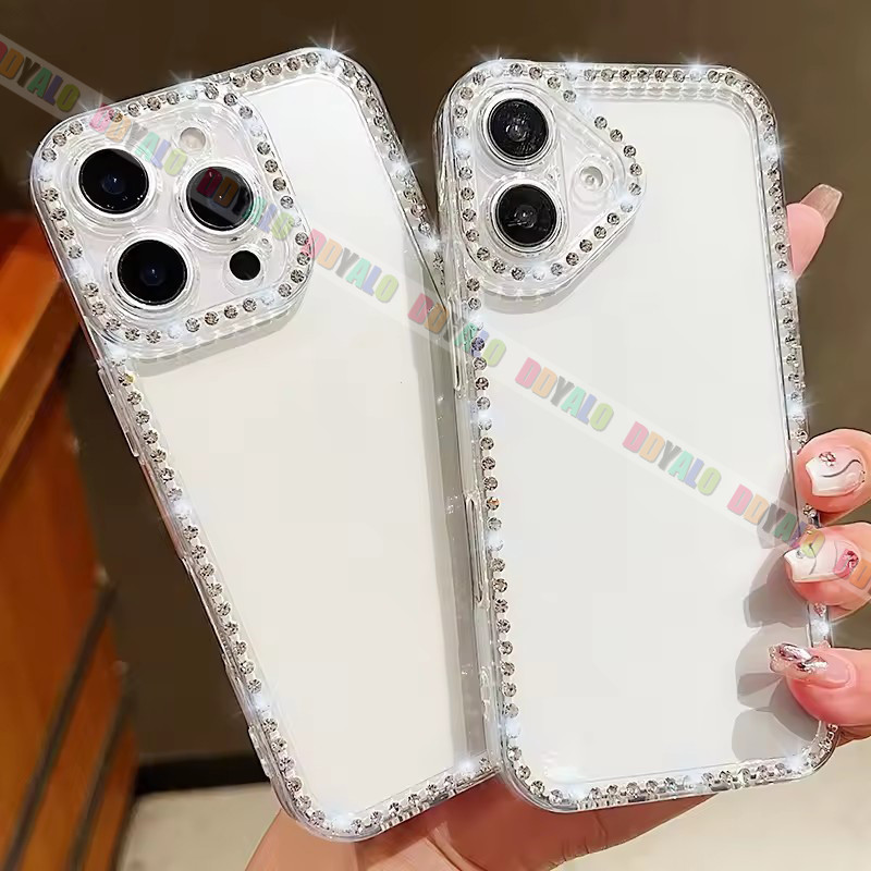 Luxury Diamond Transparent Phone Case For OPPO Reno 14 13 13F 12 12F 11F  8Z 7Z 5K 5F Pro Lite 4G 5G 2025 Rhinestone Casing Back Cover