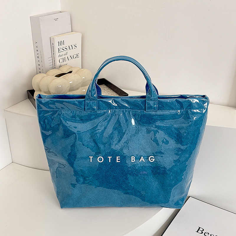 PVC Clear Tote Bag for Women, Large Plastic Tote Beach Bag, Kraft Paper ...