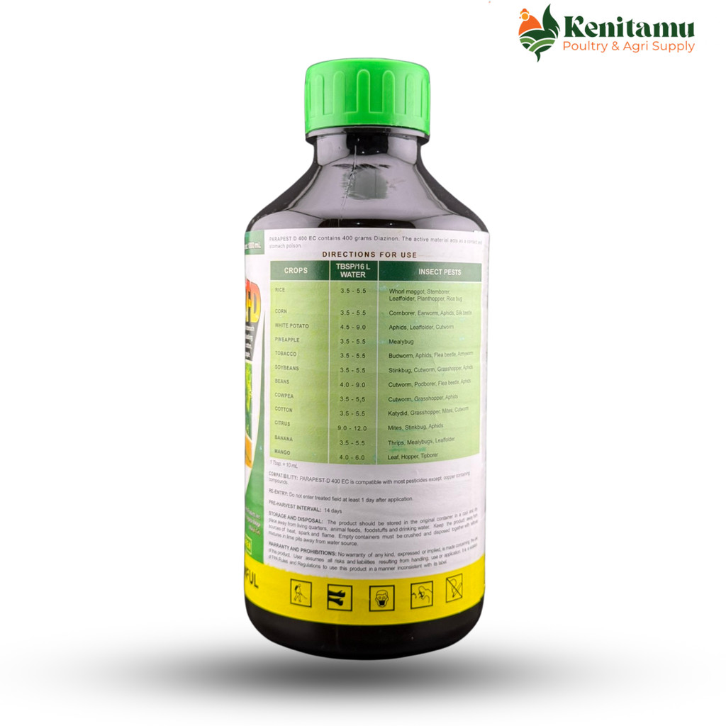 Parapest-D 400EC Insecticide 1L | Strong Pest Control for Rice & Corn ...