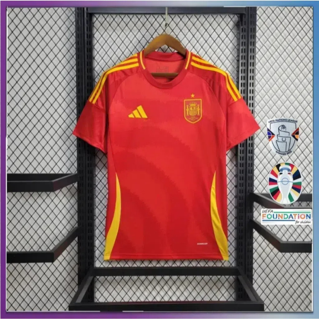 Spain Jersey 2024 Home Football Shirt Lamine Yamal Fans Issue Shopee