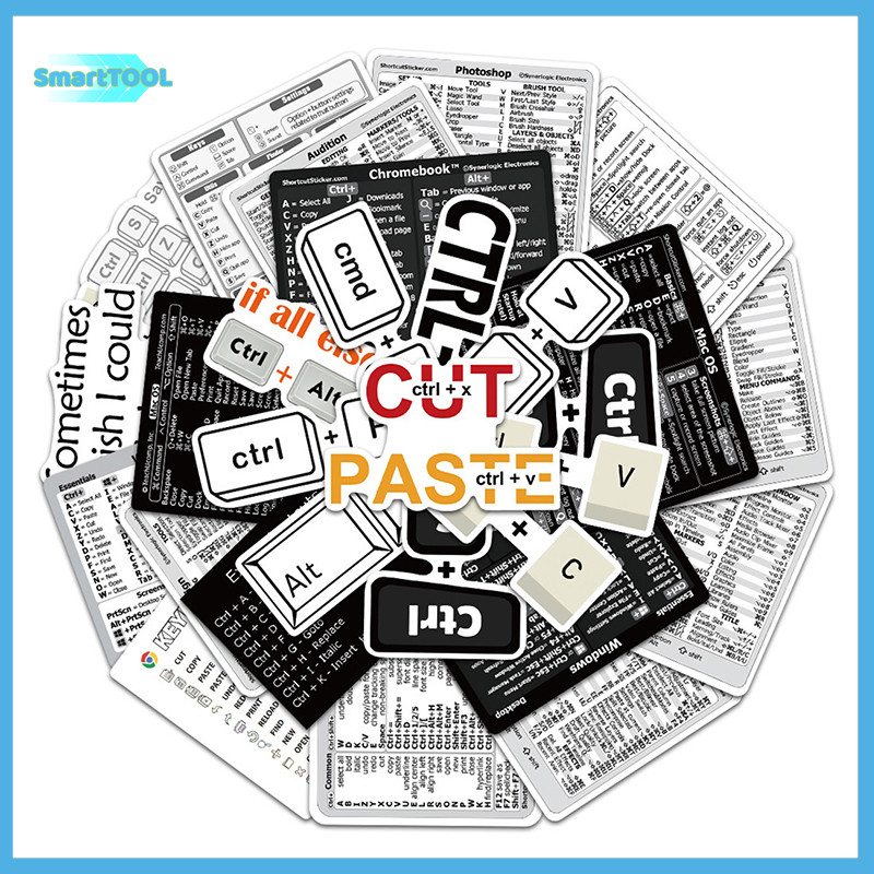 UTZN> 30Pcs Windows+ Word/Excel /Adobe Photoshop Keyboard Guide ...