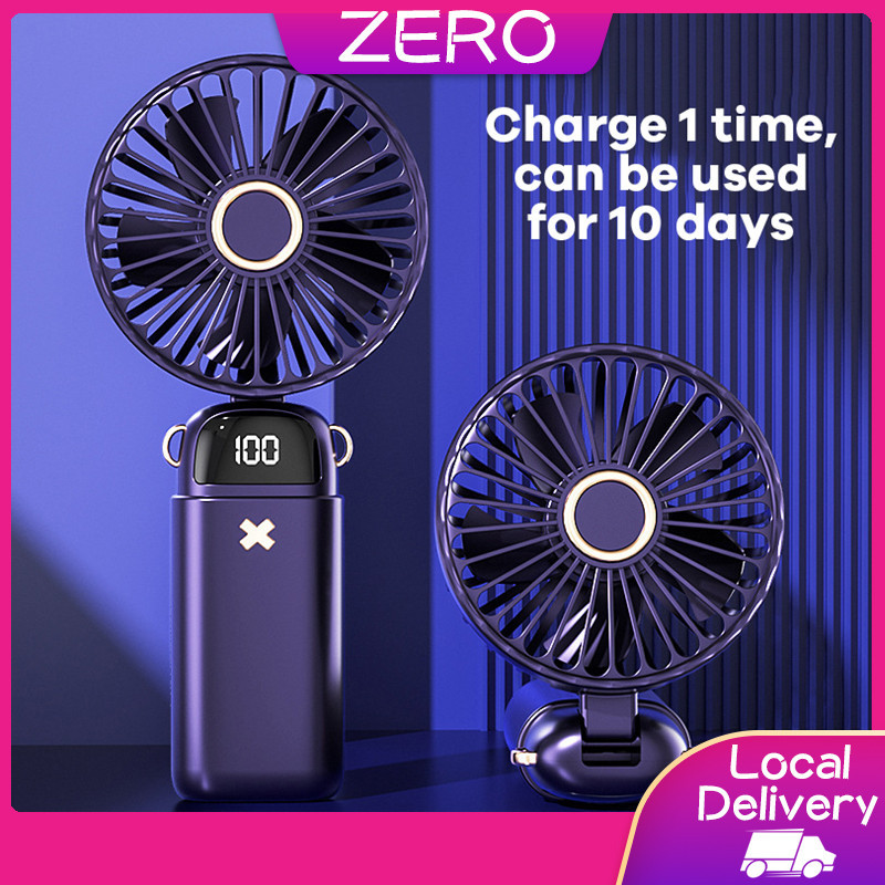 COD Mini Fan Portable Rechargeable Digital-display Multi-gear Speed ...