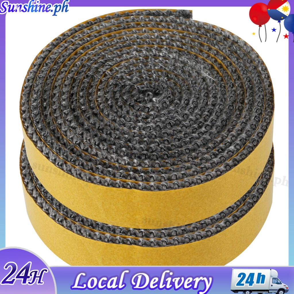 2Pcs Wood Stove Gasket Tape Graphite Impregnated Fiberglass Fireplace