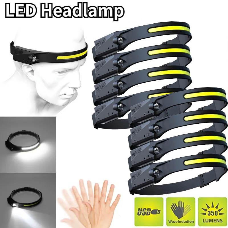 LED Headlamp With COB Motion Sensor Rechargeable For Running,Camping