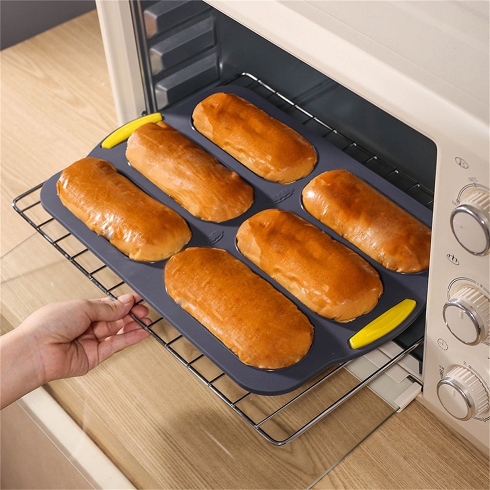 Multi Purpose Silicone Hot Dog Bun Tray for Muffins and Cupcakes