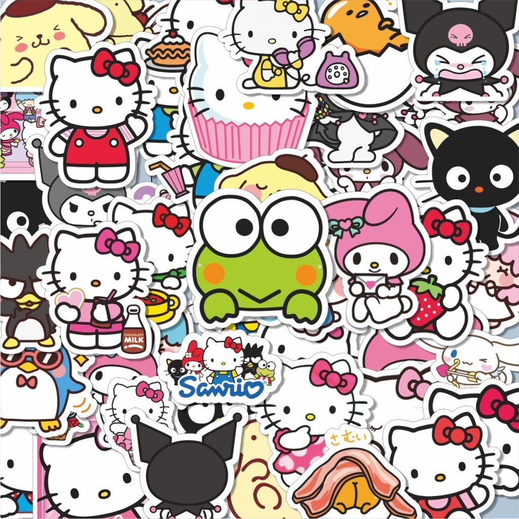100PCS Cute Sanrio Cartoon Stickers Version 2 Aesthetic Stickers ...