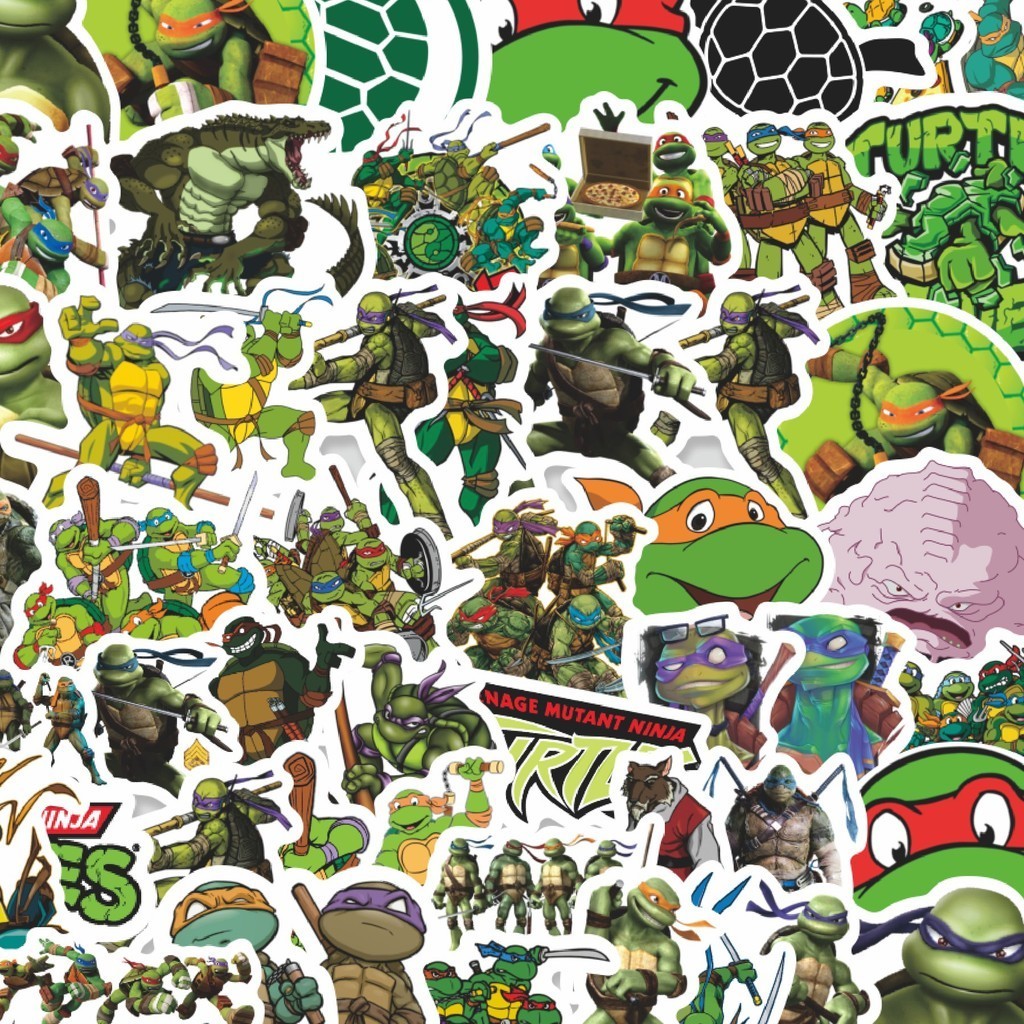 Cutting Pack Stickers Cartoon Ninja Turtles Stickers 100Pcs Aesthetic ...