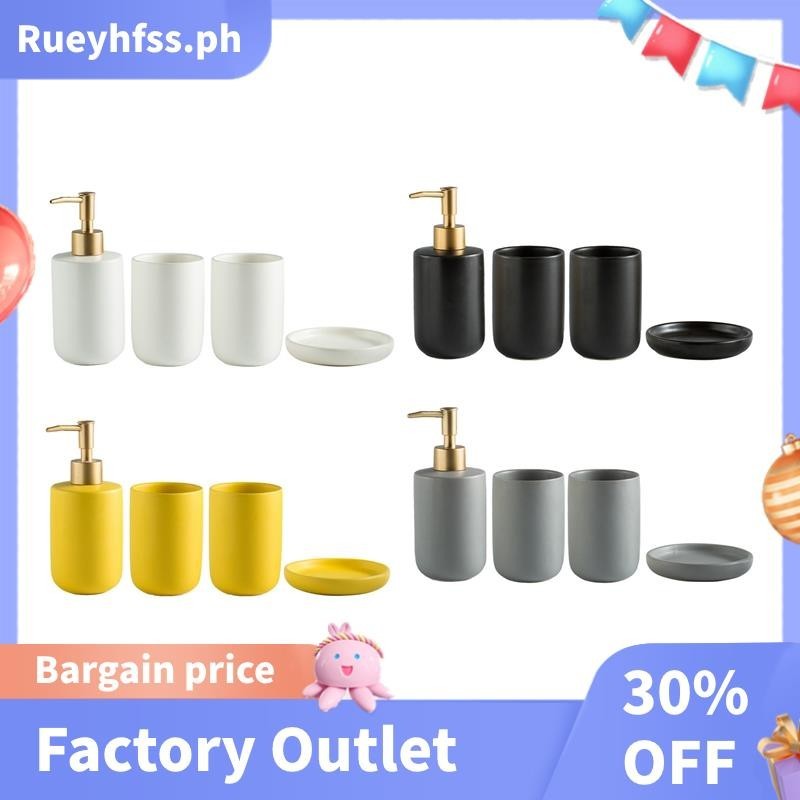 Simple Solid Color Ceramic Bathroom Four-Piece Wash Set Bathroom ...