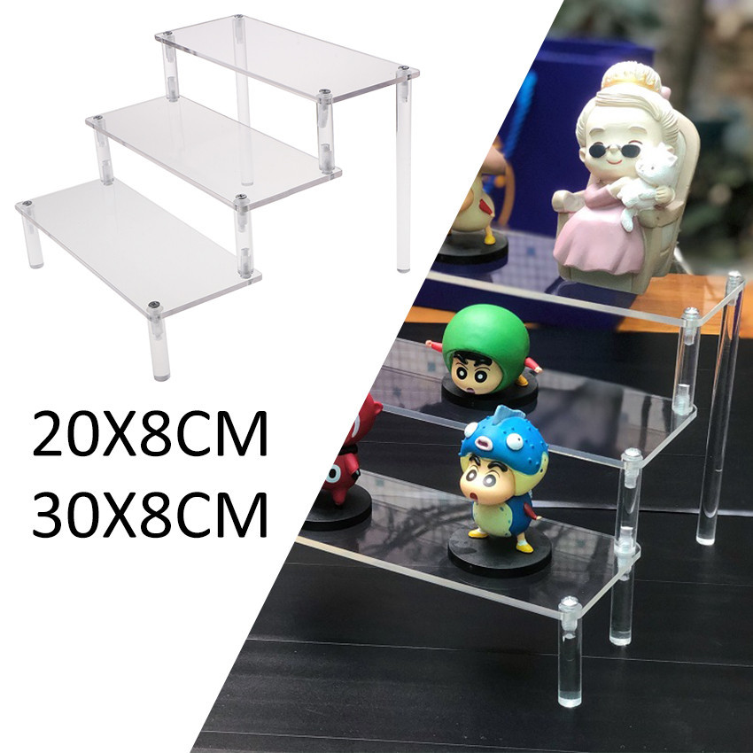 Clear Acrylic Display Stand Riser Shelf - Large Holder for Figures ...