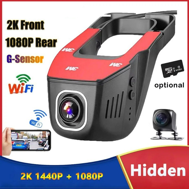 2K Car Dash Cam Wifi Front DVR And Rear Dashcam Night Vision Loop ...