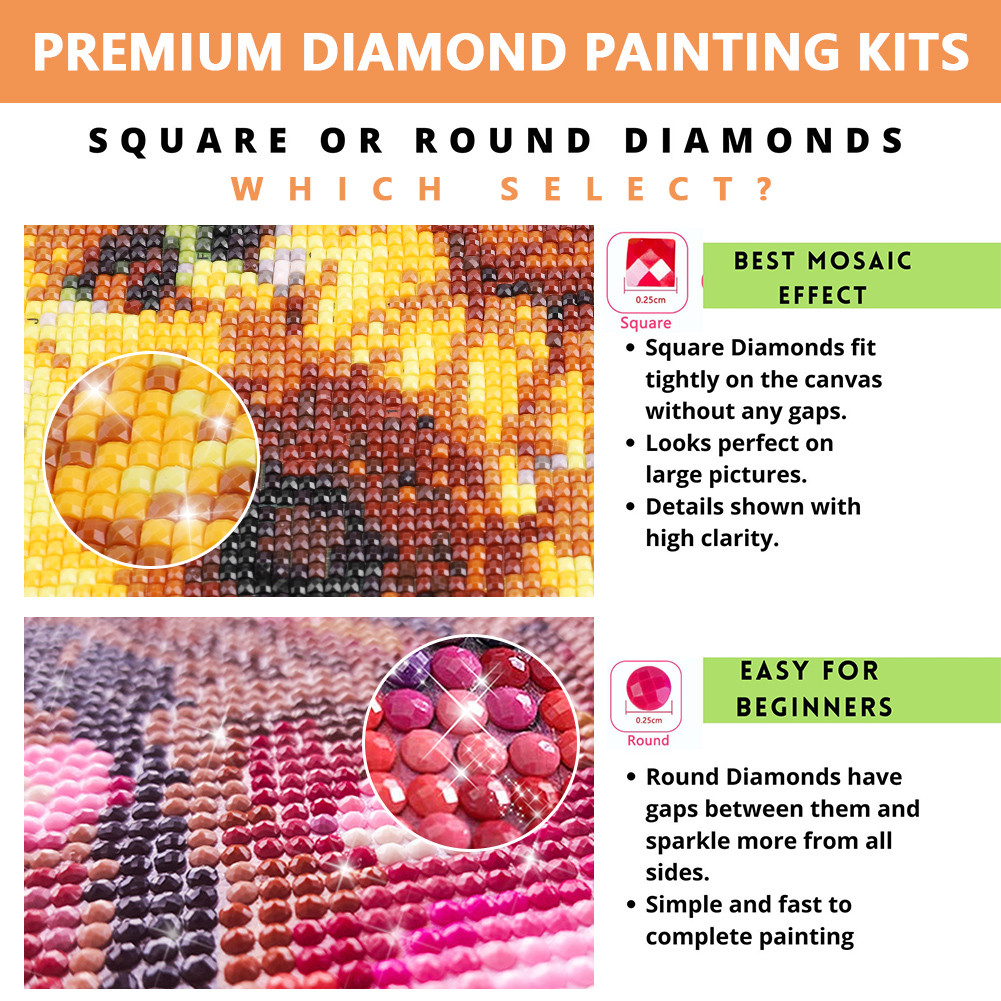 5D DIY Full Square Drill Diamond Painting Kit Home Decor Art 45x45cm ...