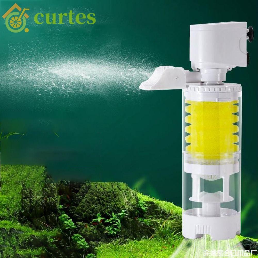 View of CURTES Fish Tank Built-in Filter, Mute Plastic Submersible Filter ...