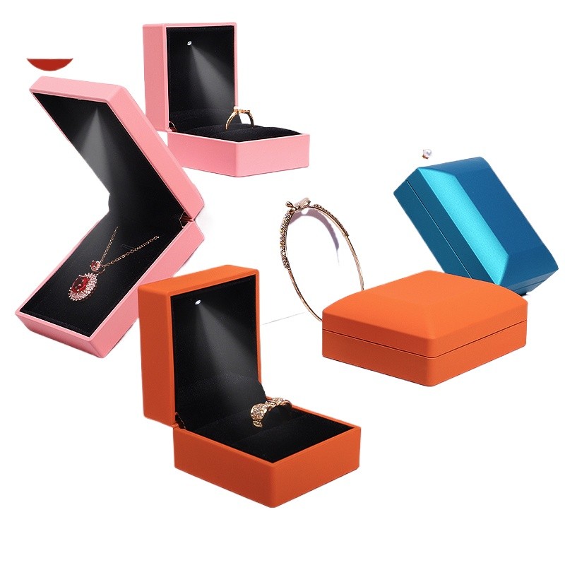 High grade led luminous jewelry box with light ring box pendant ...