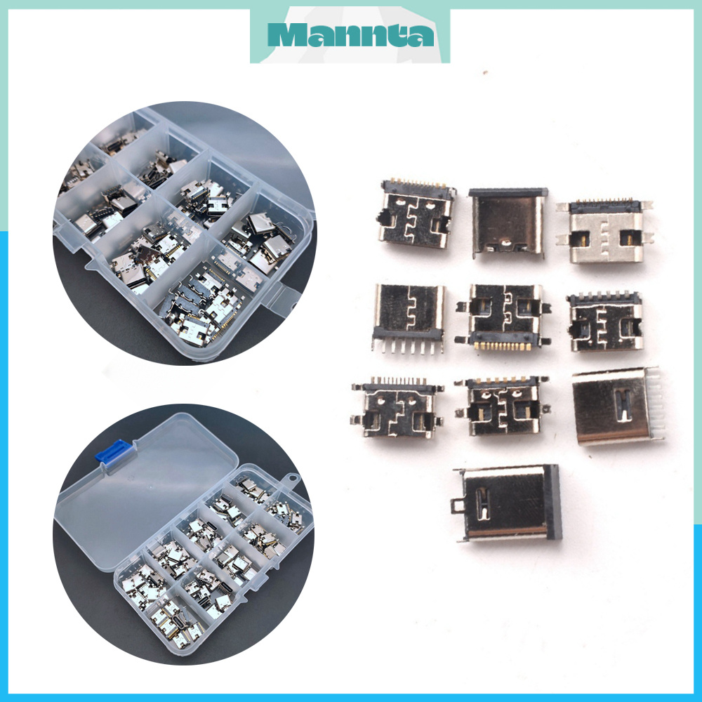 Set of 50-100Pcs 10Models Female Type-C USB Charging Pin Dock ...
