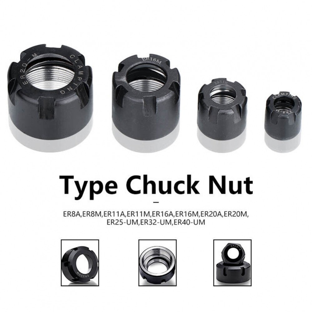 Precision Ground ER Collet Clamping Nuts for CNC Lathe Milling Router
