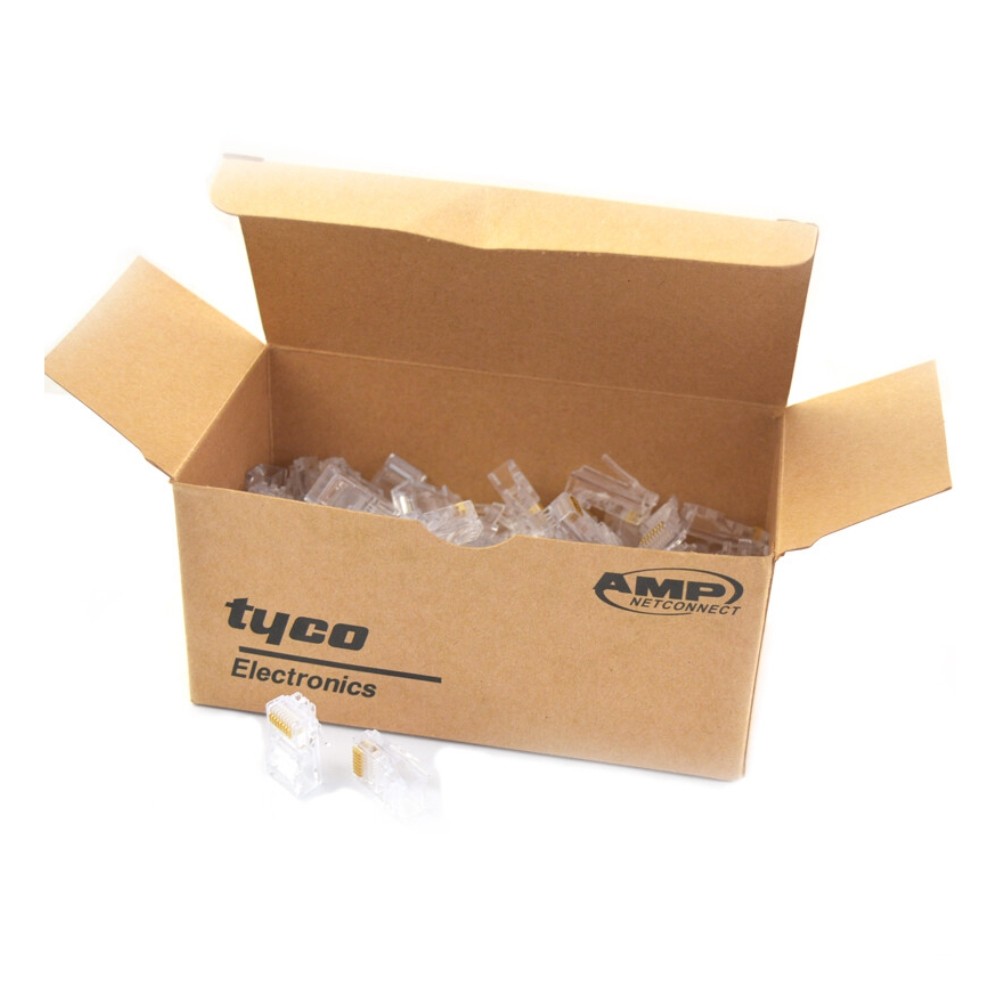 Tyco AMP Netconnect RJ45 Ethernet Connector Brown Box 100pcs | Shopee ...