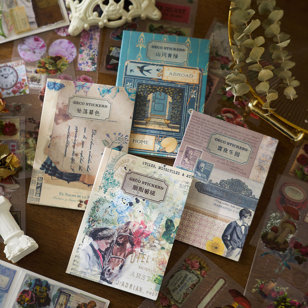 Journamm 20sheets Vintage transparent Sticker Book Kit DIY Scrapbooking ...