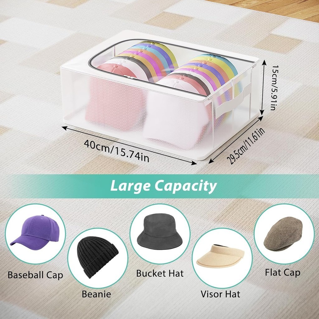 Steel Frame Hat Organizer for Baseball Caps, Stackable Hat Storage with ...