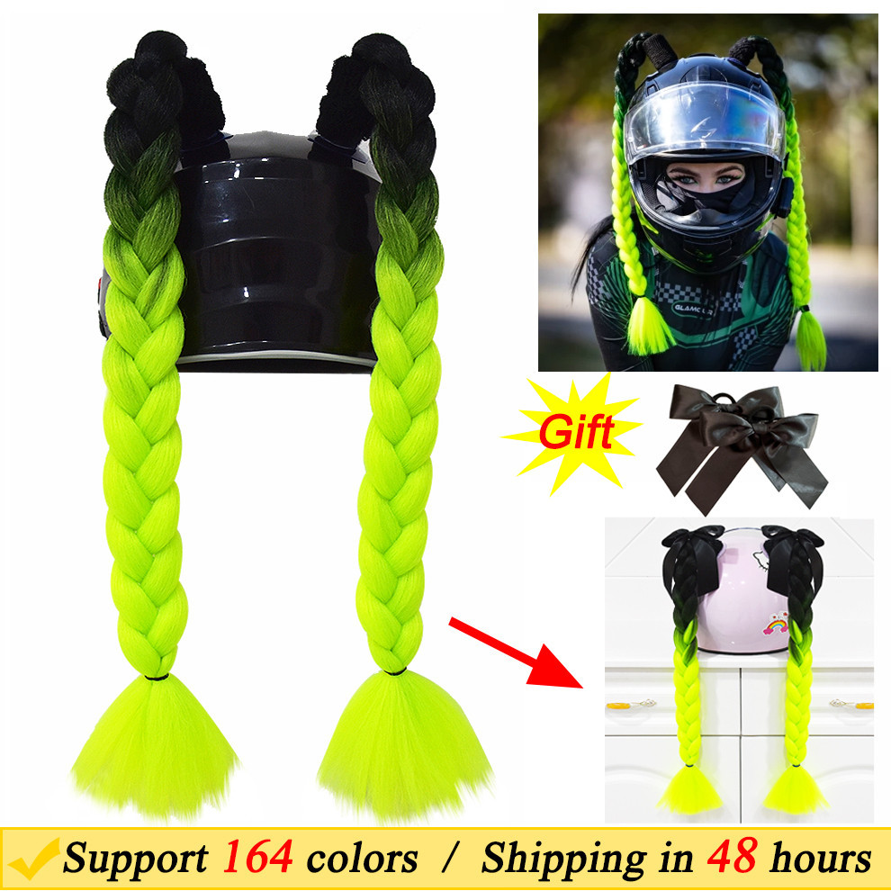 2pcs/pair New Motorcycle Helmet Braids Woman Braids Wig For Motorbike ...