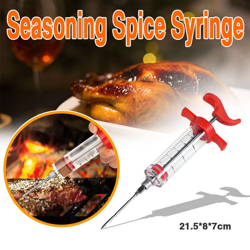【Fast Delivery】Kitchen Meat Injector BBQ Frying Syringe for Adding ...