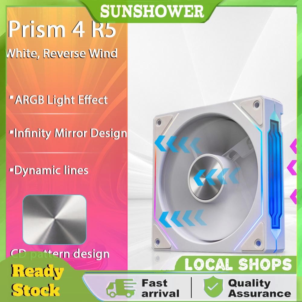 120mm Case Fan Infinite Mirror Effect 5V 3Pin ARGB 4Pin PWM Fan(White ...
