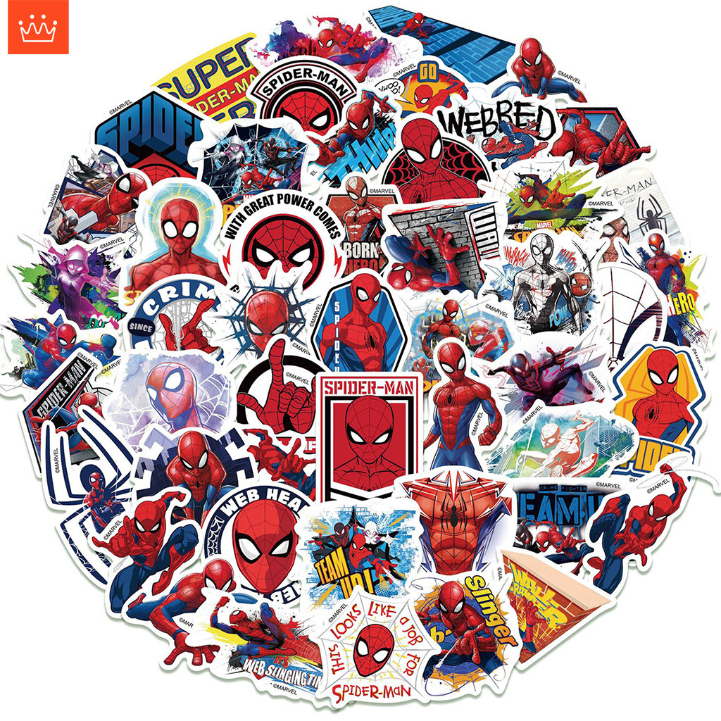 J· Spider-Man Stickers Set Cartoon Graffiti Waterproof Decals Pack for ...