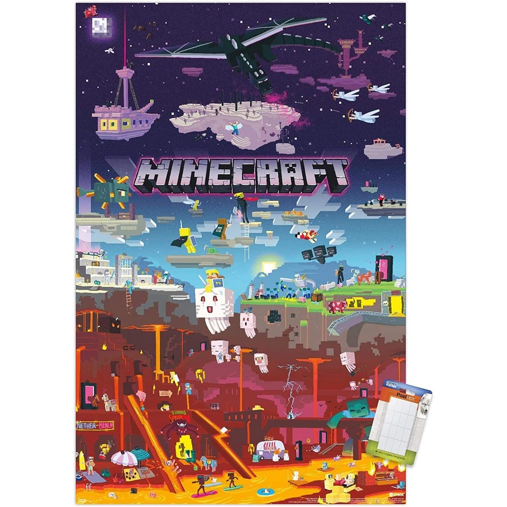Minecraft World Beyond Wall Poster Poster & Mount Bundle | Shopee ...