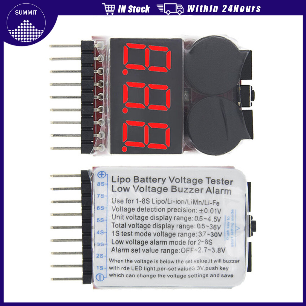 1-8S LED Lipo Battery Voltage Tester Low Voltage Buzzer Alarm 2 in 1 Tester Checker acheter à prix bas - livraison gratuite, avis réels avec des photos