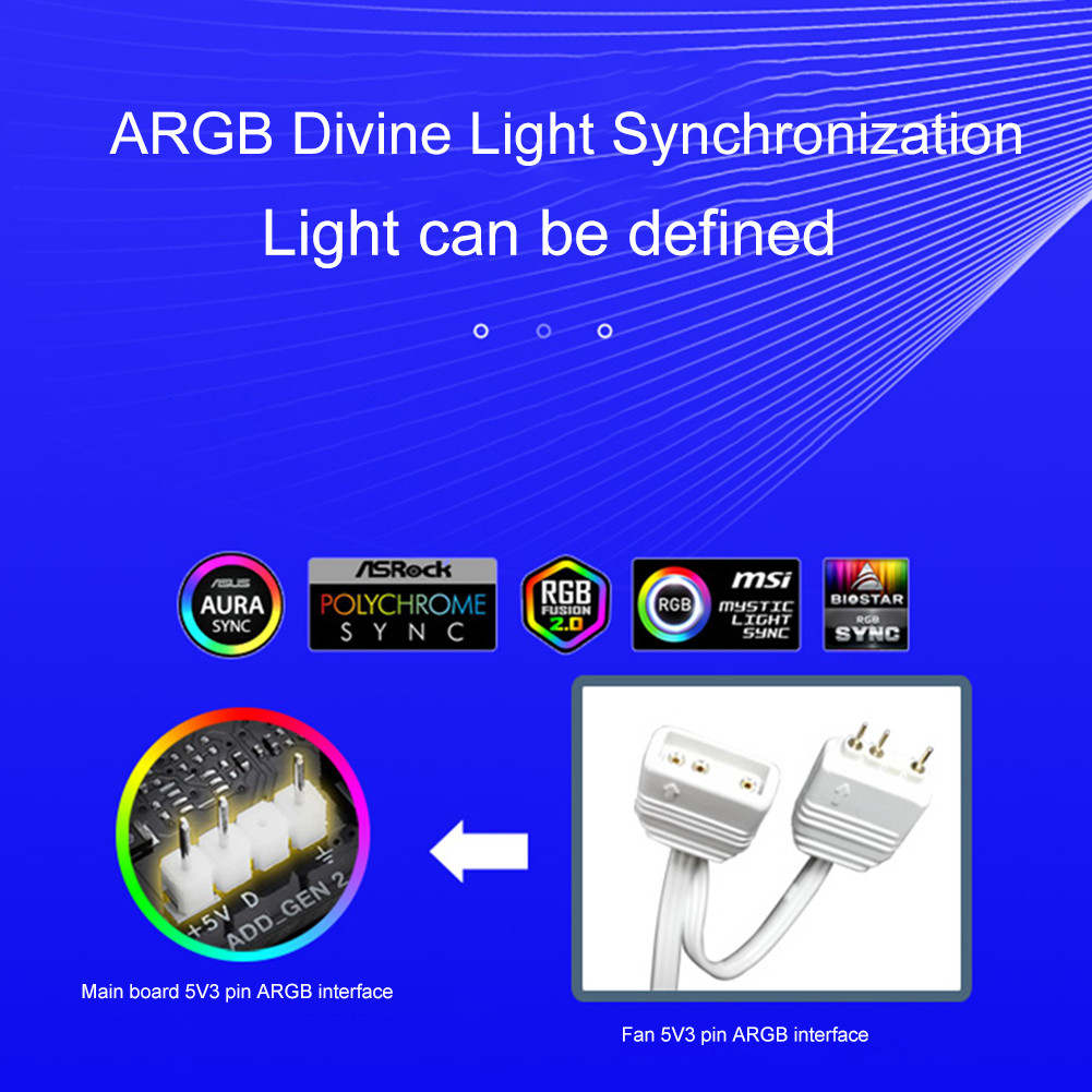 120mm Case Fan Cooler Useful 5V 3Pin ARGB 4PIN PWM Cooling Fan for