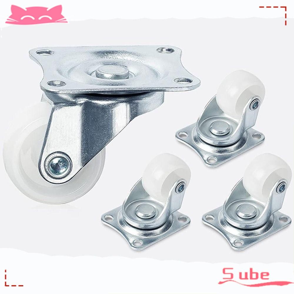 4-Pack Mini Fixed Casters, 1 Inch Low Profile Wheels With TPE Rubber, For Furniture, Carts, Cabinets (Load 105 Lbs) 1 thumbnail image