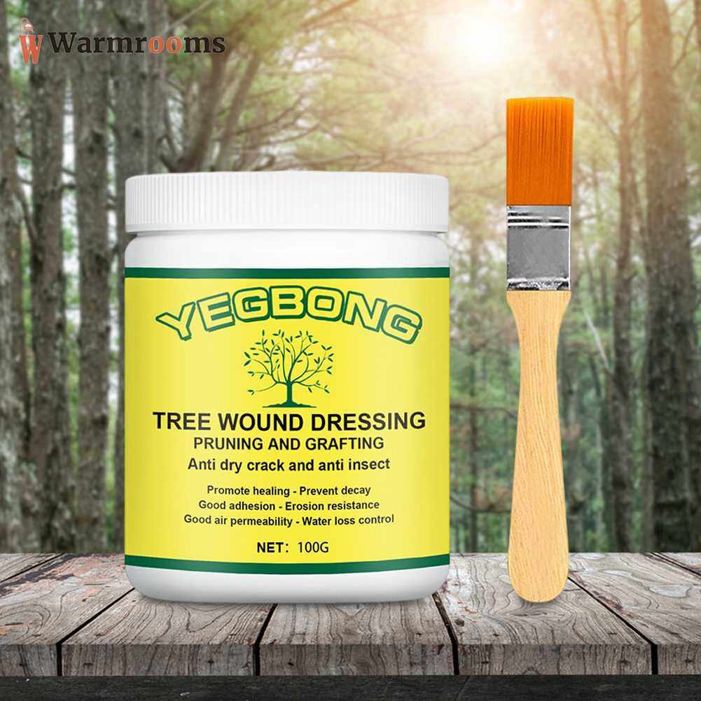 Tree Wound Pruning Sealer With Brush - Tree Wound Dressing Healing Paste For Bonsai & Garden Trees