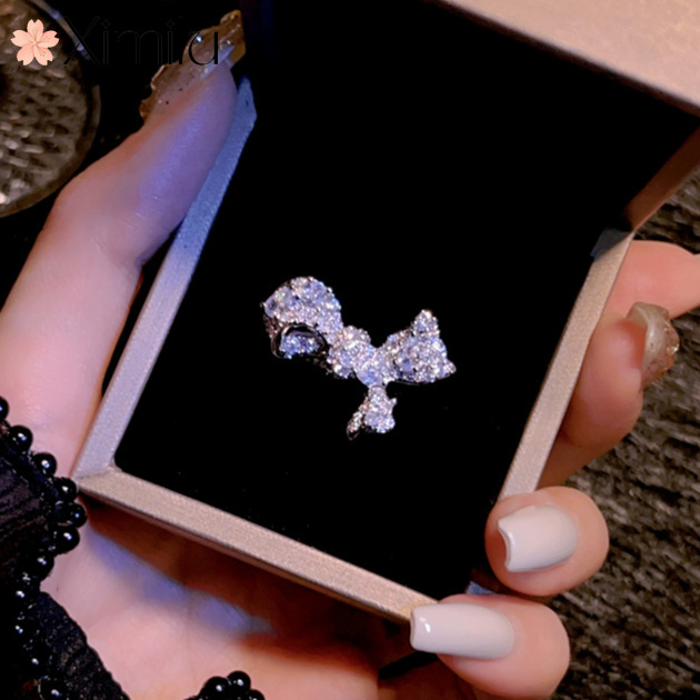 Original Ice Crushed Ice Series Bow Ring All-Match Jewelry | Shopee ...