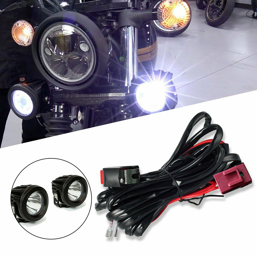 [Didays.ph] Motorcycle Fog Light Wiring Harness Headlights Spotlight